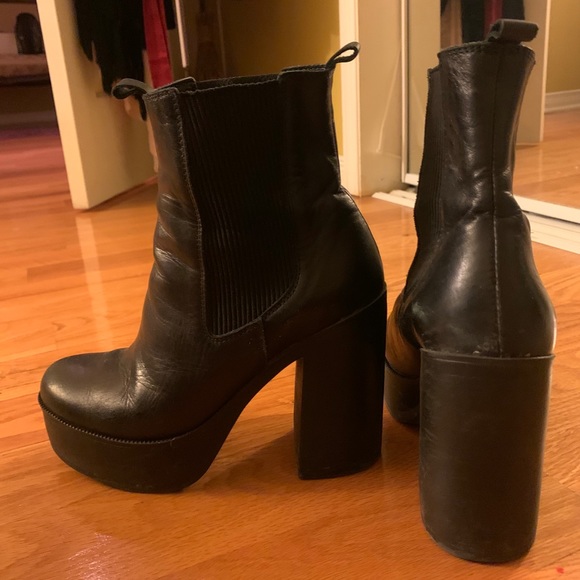 L’Intervalle Black Leather Boots/ Size US 8 - Picture 4 of 5